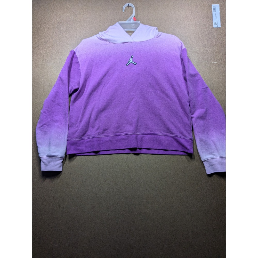 Jordan Girls Purple Ombre Dip Dye Jumpman Logo Pullover Hoodie XL 13-15 Yrs